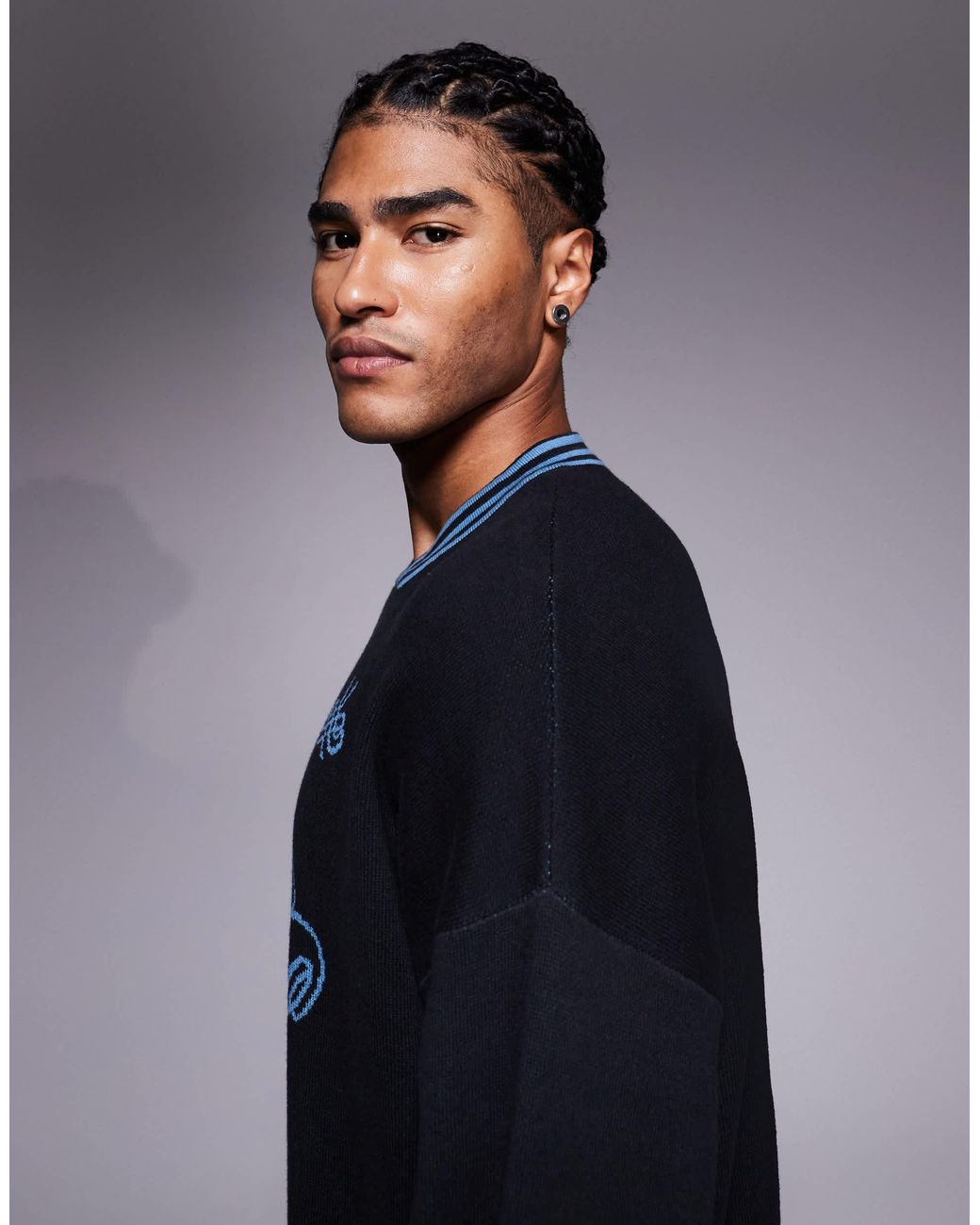 ASOS – oversize-strickpullover in Blue für Herren