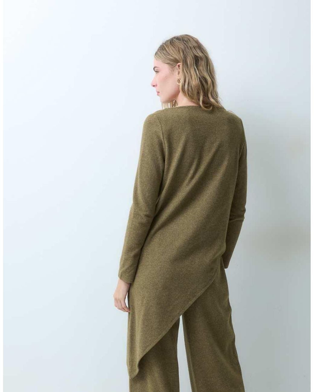 ASOS Green Supersoft Long Sleeve With Asym Co-ord Top