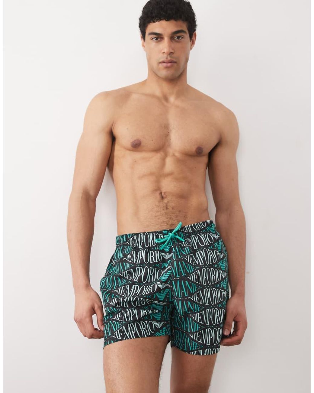 Emporio Armani Green Bodywear Swim Shorts for men