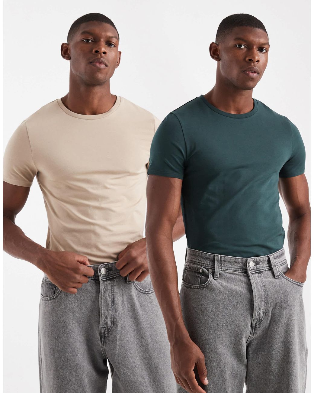 ASOS Essentials 2 Pack Muscle Fit T-shirts for Men | Lyst Canada