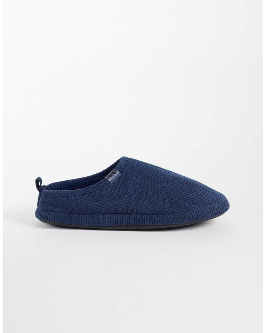 Threadbare Blue Cord Slippers for men
