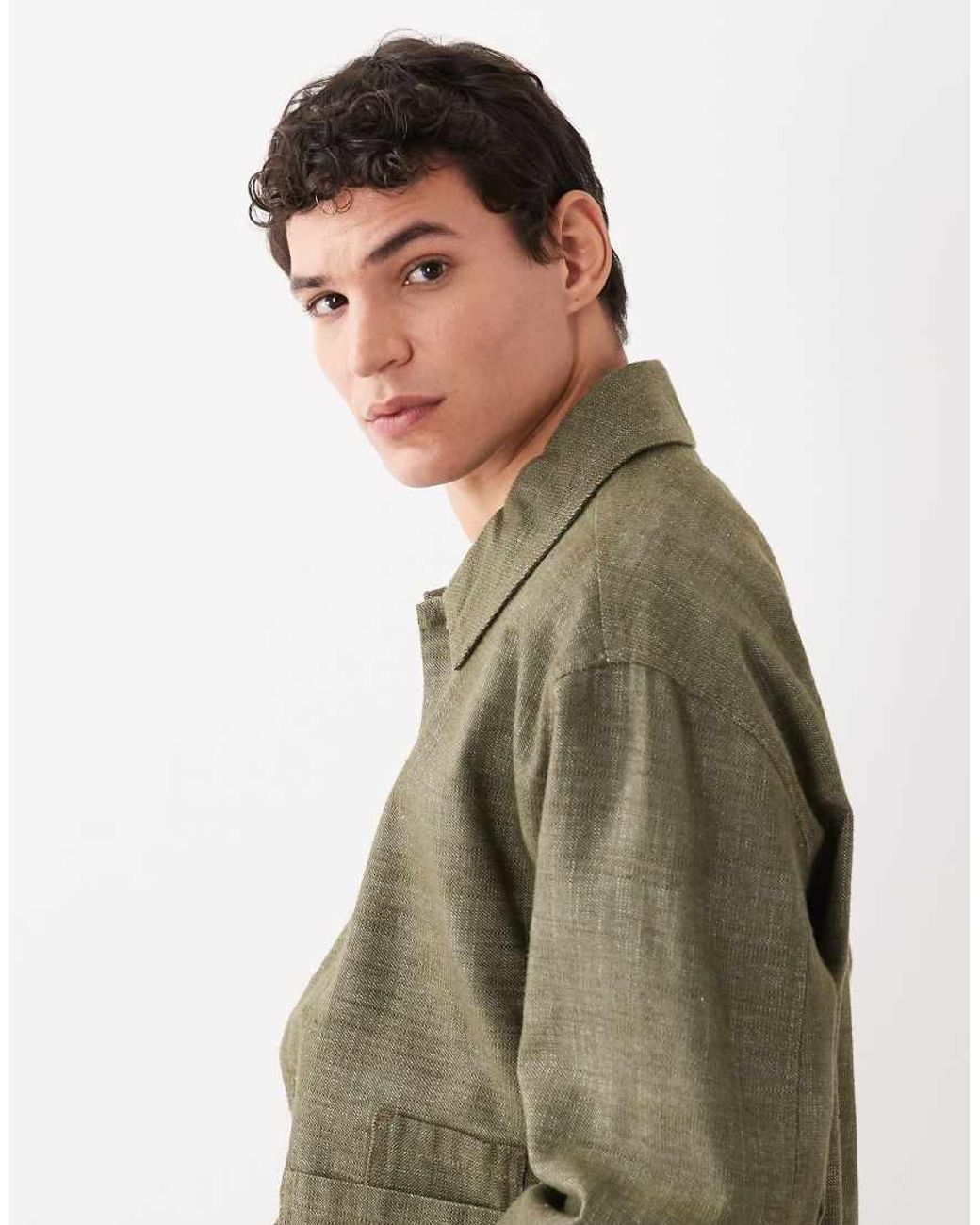 ASOS Green Cotton Worker Jacket for men