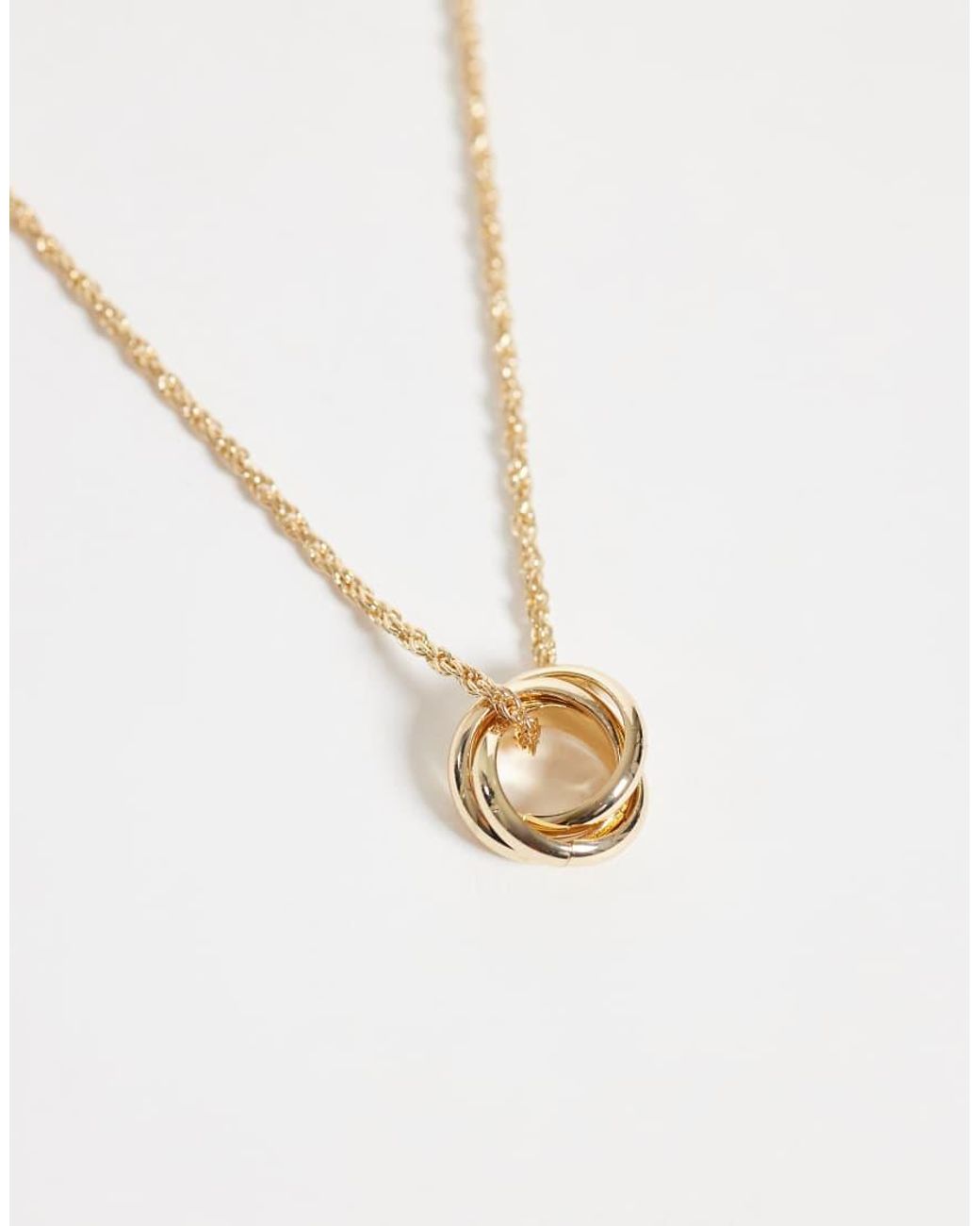ASOS White Chain Necklace With Knot Detail Pendant
