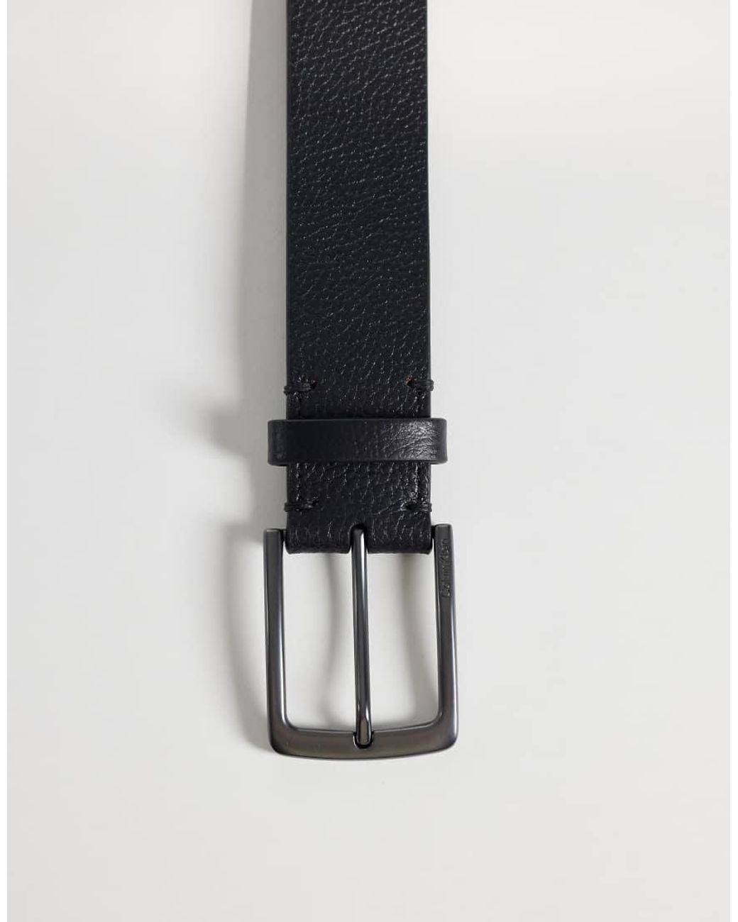 Calvin Klein Gray Grain Buckle Belt 35Mm for men
