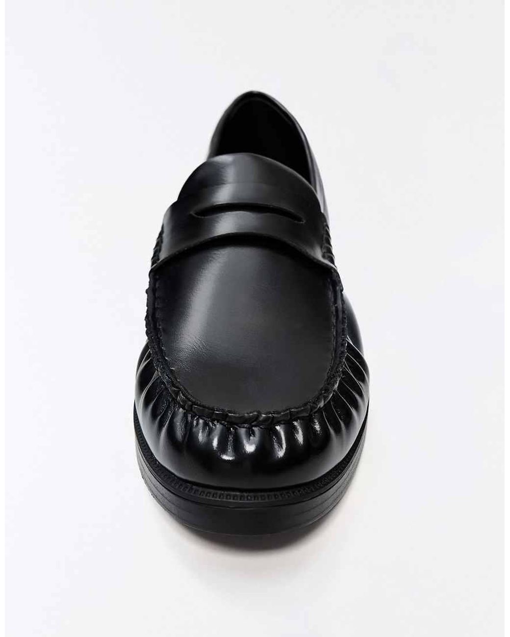 Bershka White Gathered Loafers for men