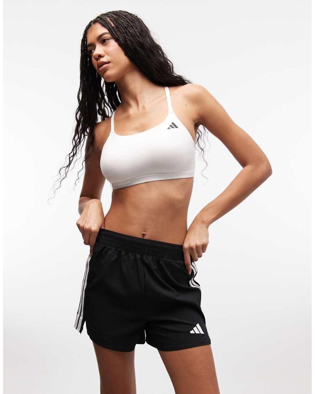 Adidas Originals Black Adidas Training Woven 3 Stripe Shorts