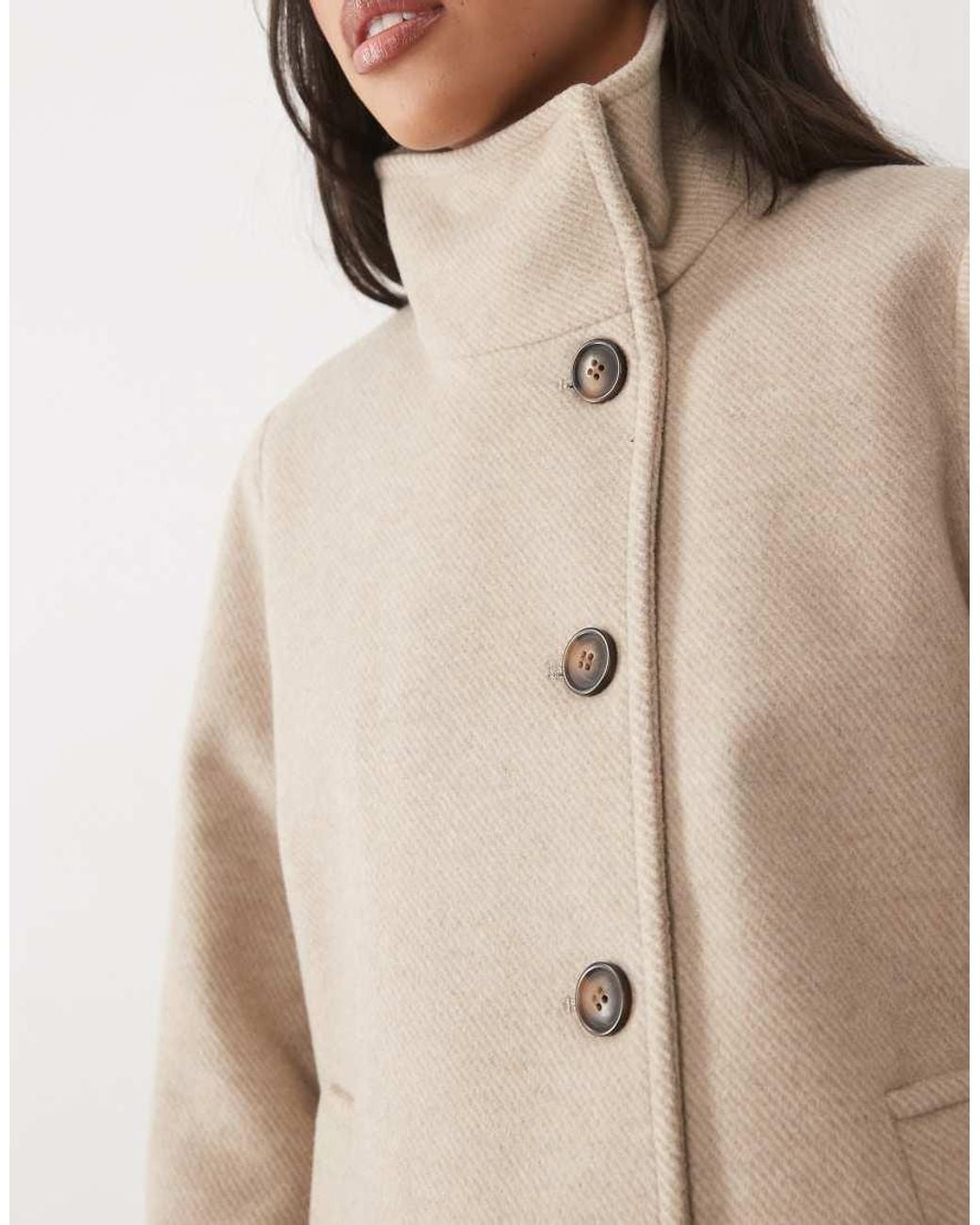Vero Moda Natural Funnel Neck Short Coat