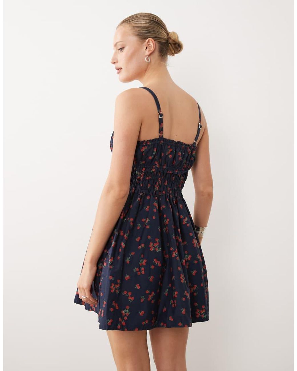 Abercrombie & Fitch Blue Strappy Mini Smock Dress