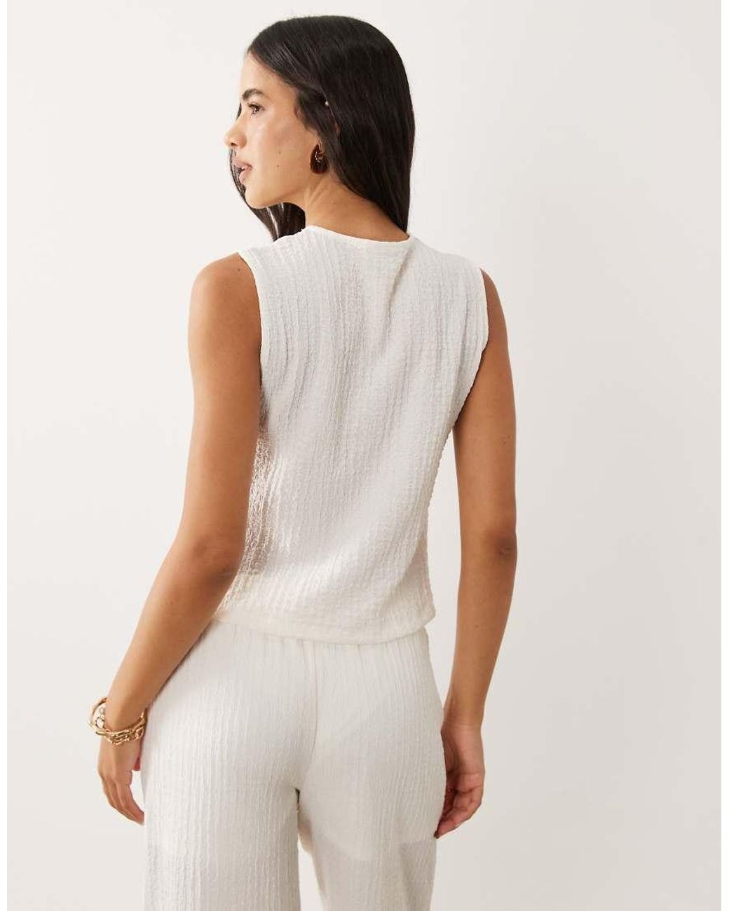Jdy Natural Textured Waistcoat Co-ord