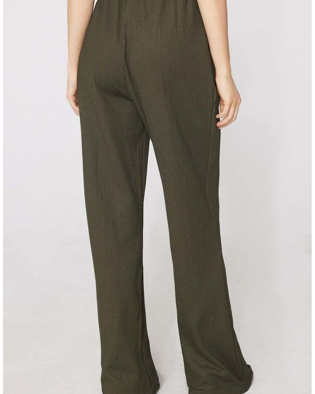 Tezenis Green Crinkle Palazzo Trousers