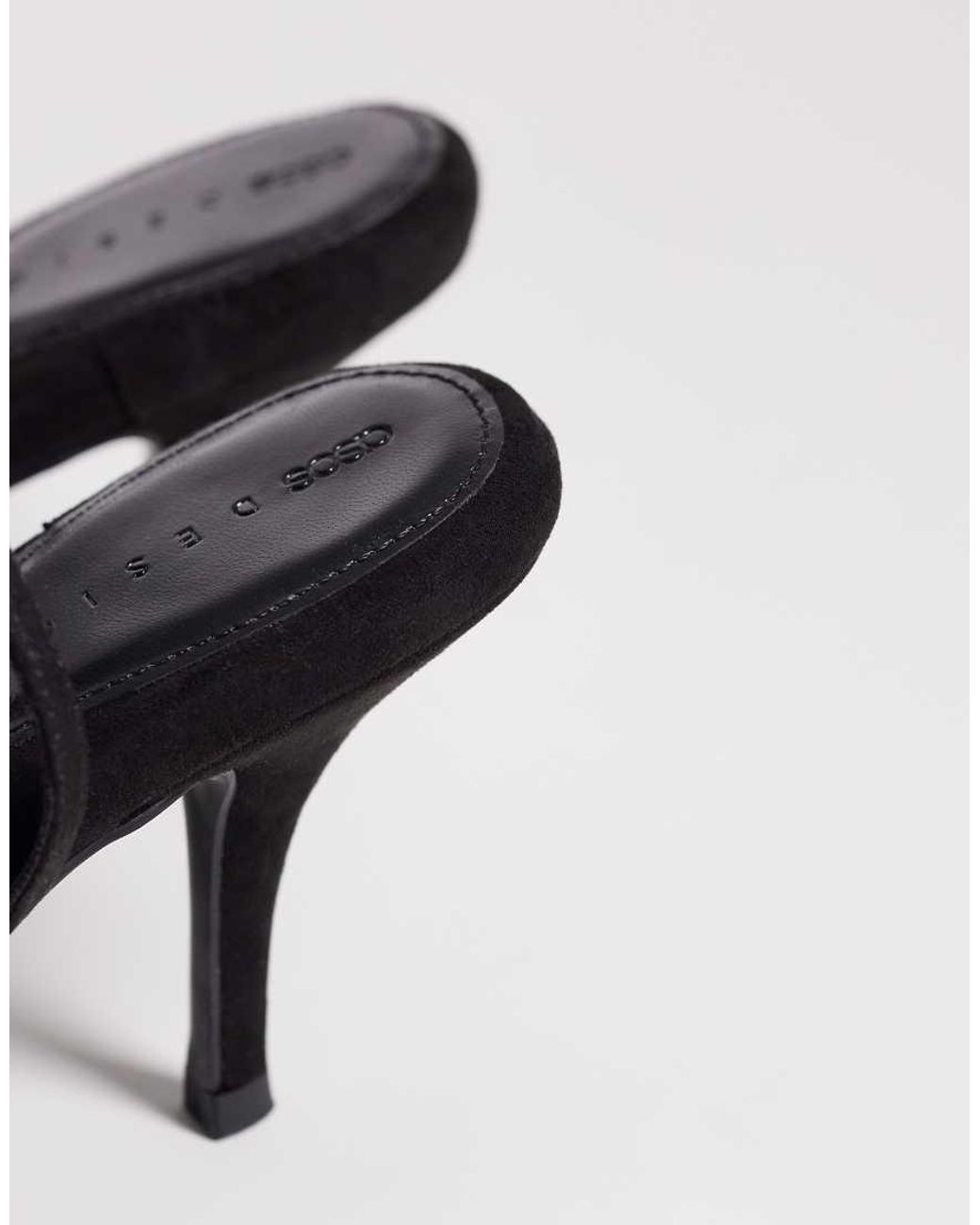 ASOS Black Hope Barely There Mid Heel Stiletto Sandals