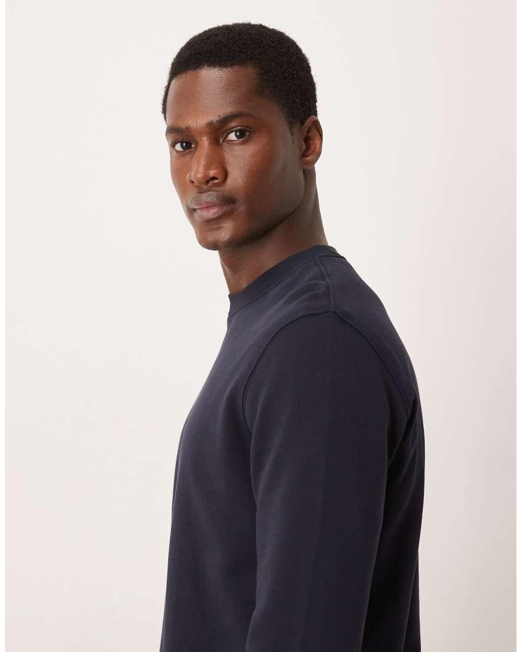 ARKET Blue Minimal Jersey Sweatshirt With Crew Neck for men