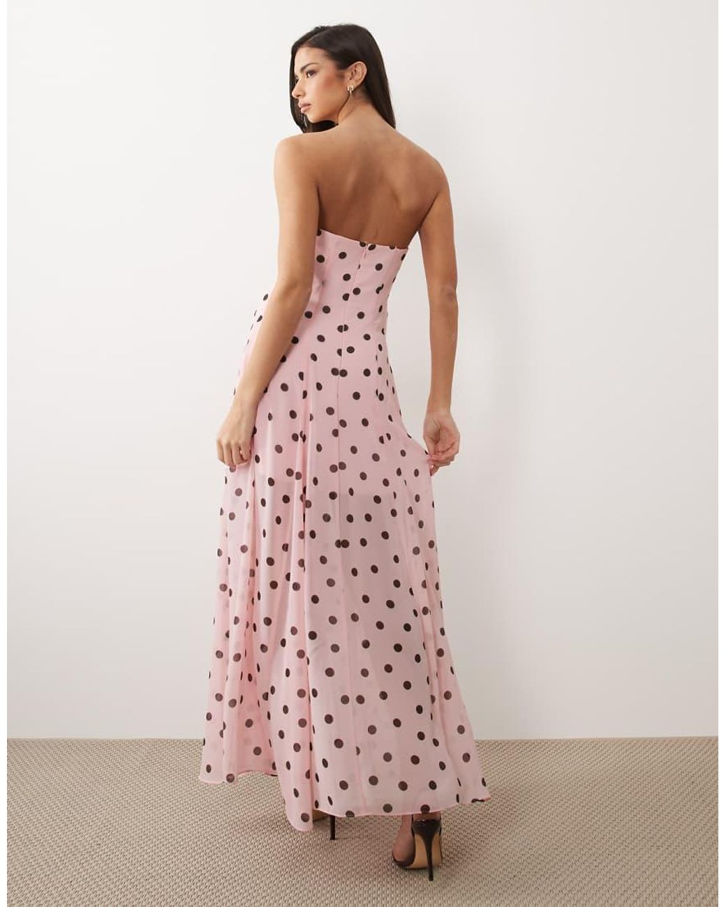 Forever New Pink Chiffon Bandeau Maxi Dress