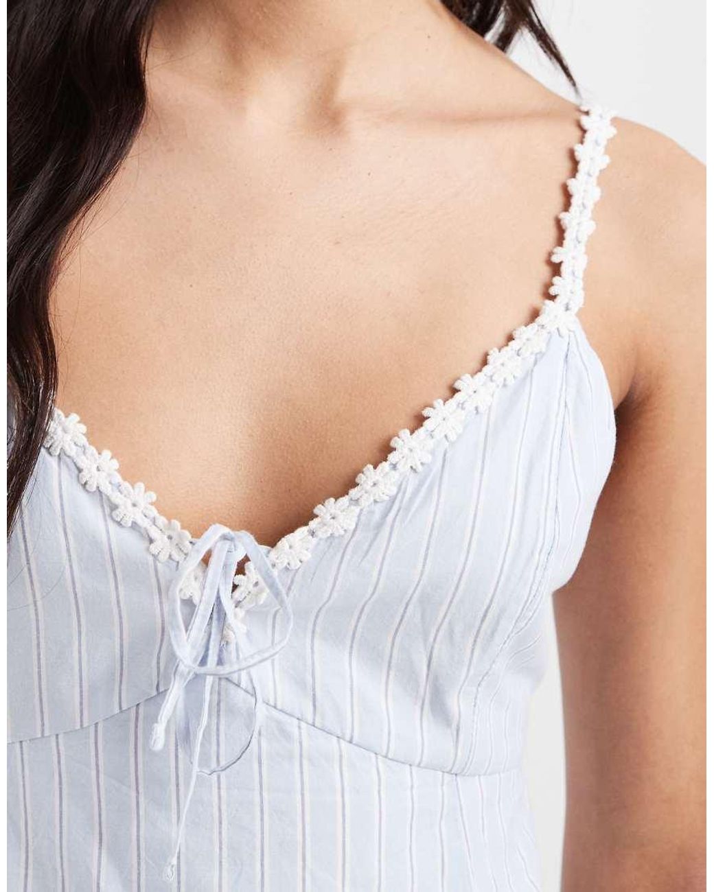 Hollister White V Neck Button Through Mini Dress