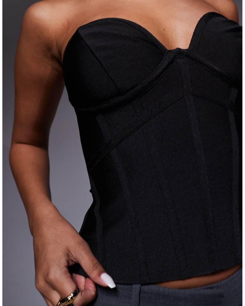 ASOS Blue Bandage Bust Cup Strapless Corset Top