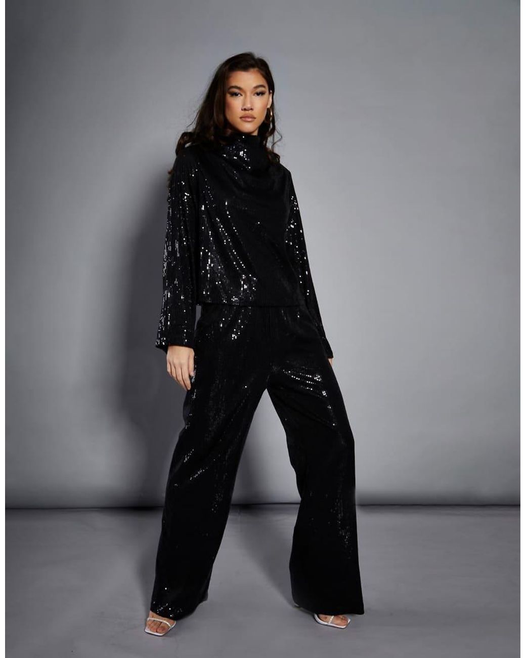 Glamorous Black Sequin Trousers