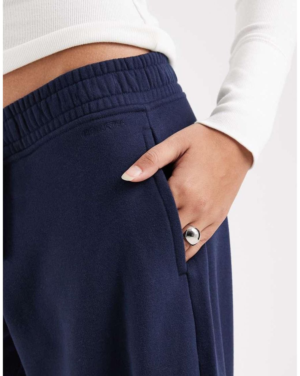 Hollister Blue Low Rise Wide Leg Joggers