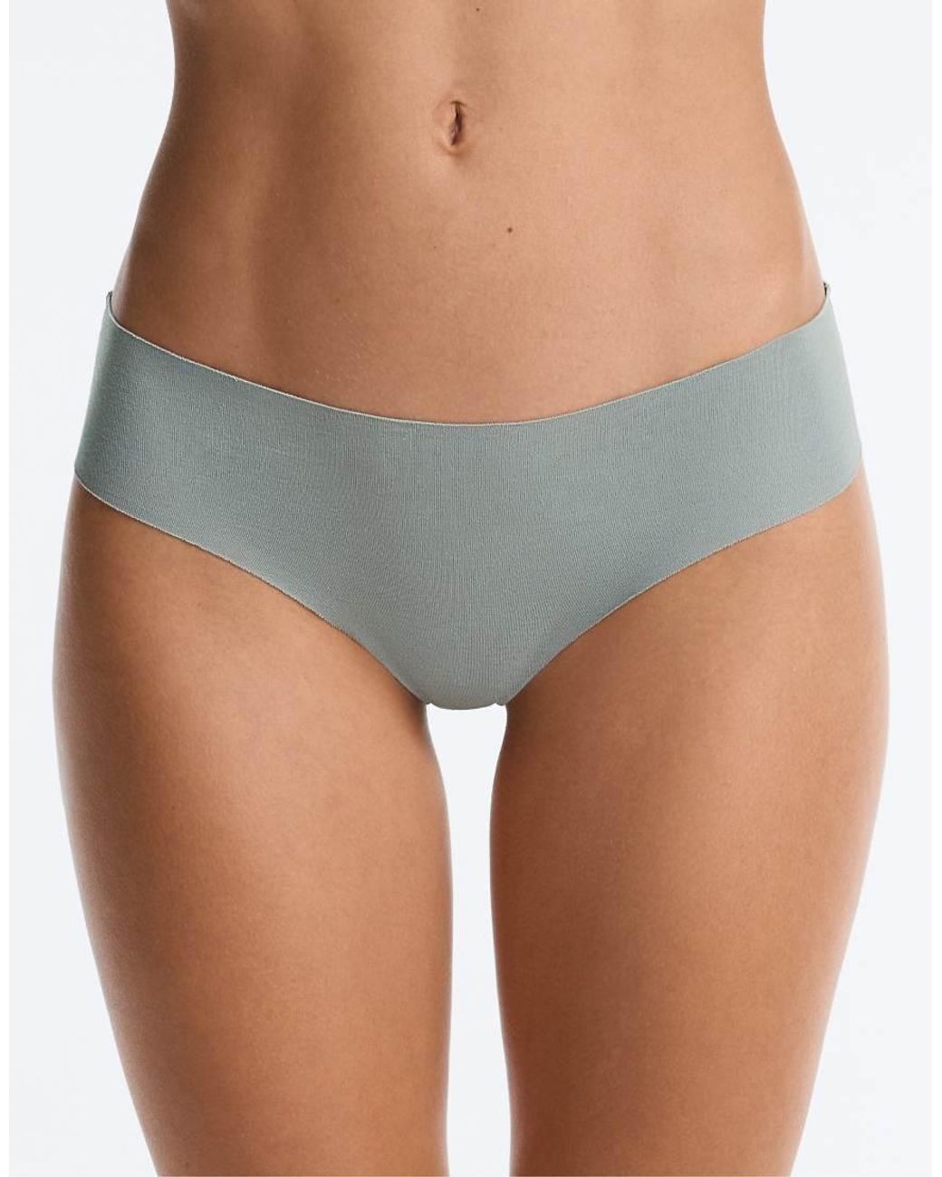 Oysho White 3 Invisible Cotton Blend Brazilian Briefs