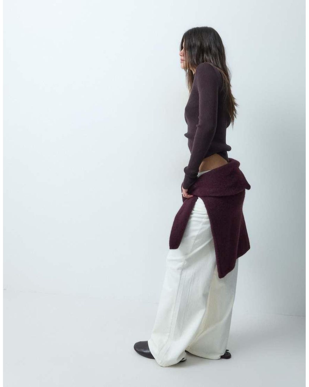 ASOS Brown Funnel Neck Top