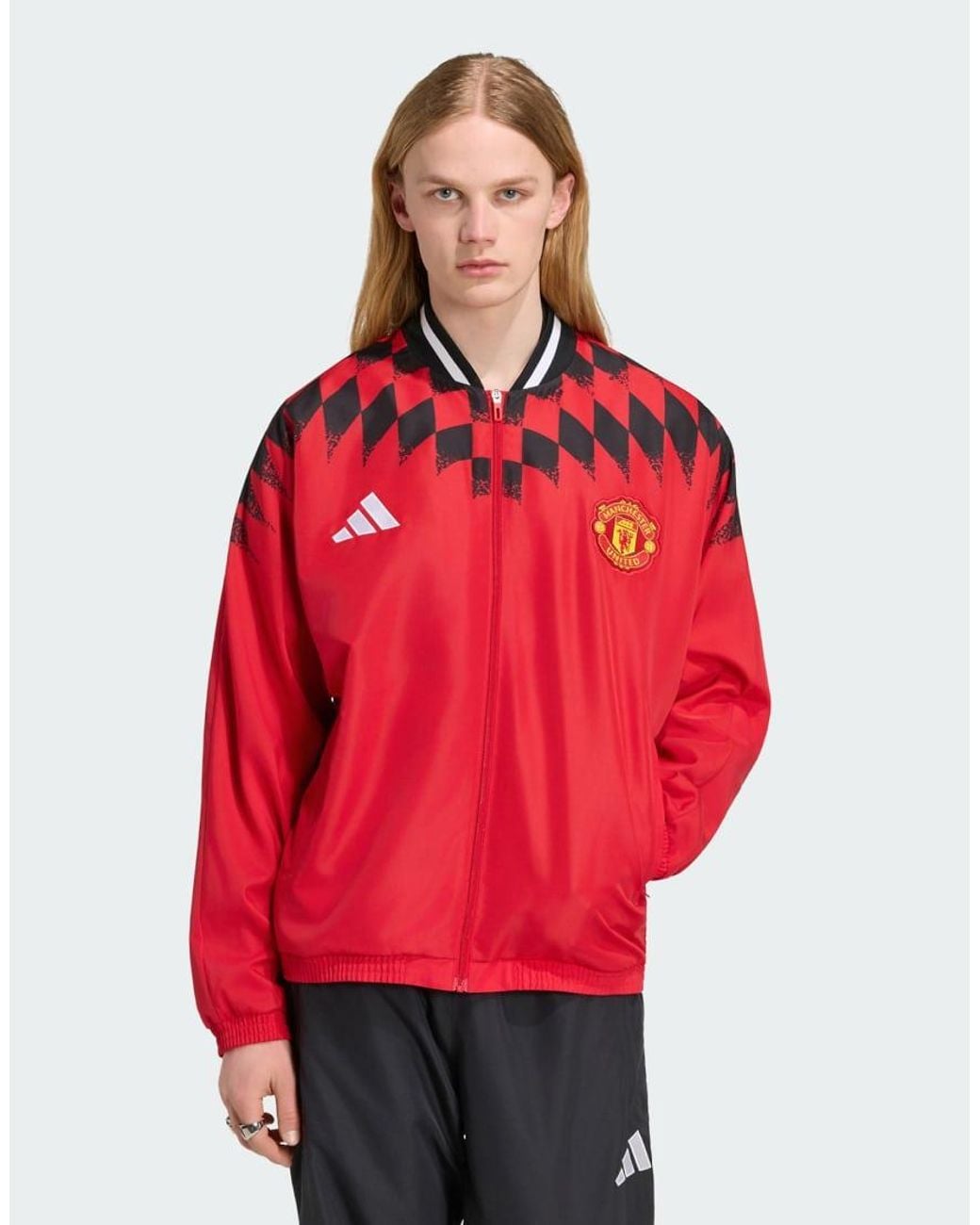 Adidas Originals Red Manchester United Stadium Track Top for men
