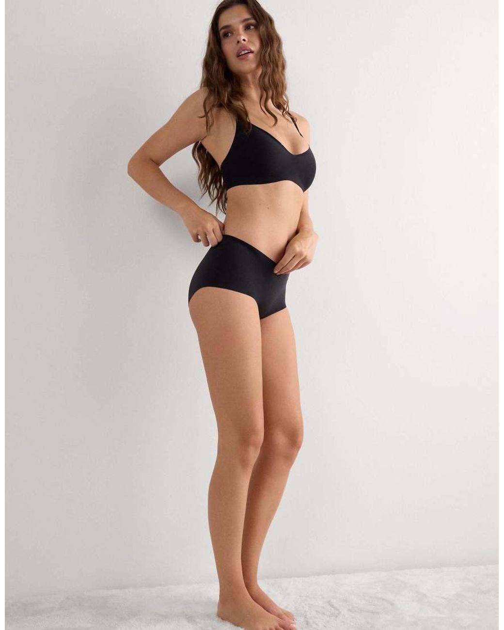 Intimissimi Black Laser Cut French Knickers