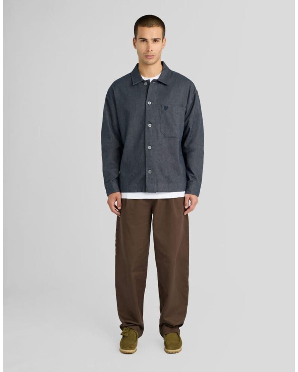 Lyle & Scott Blue Ls Woven Shirts Brushed Cotton Overshirt for men