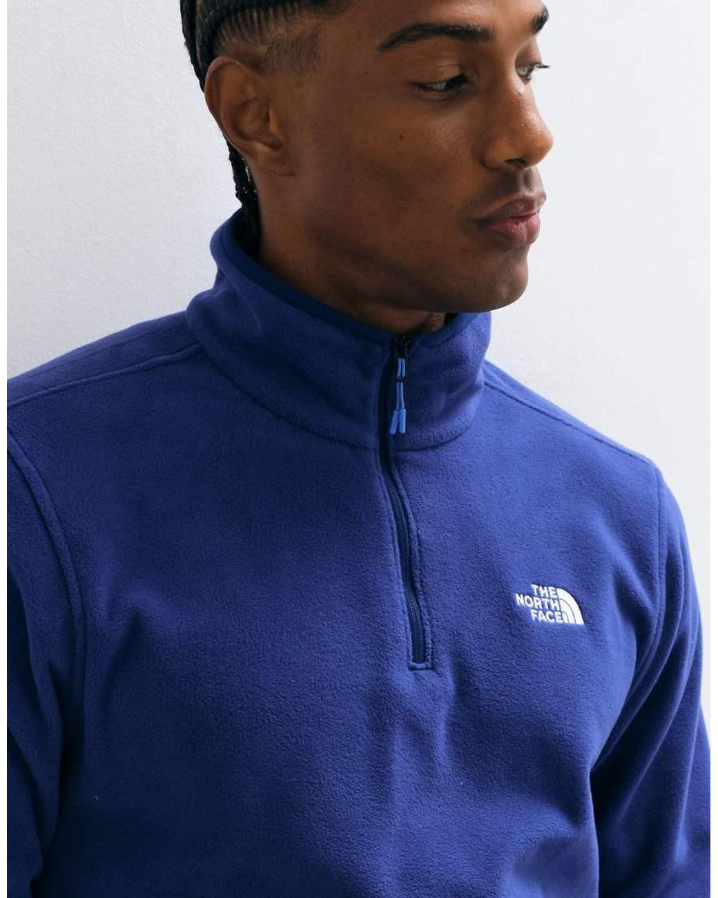 The North Face Blue Glacier 1/4 Zip Fleece for men