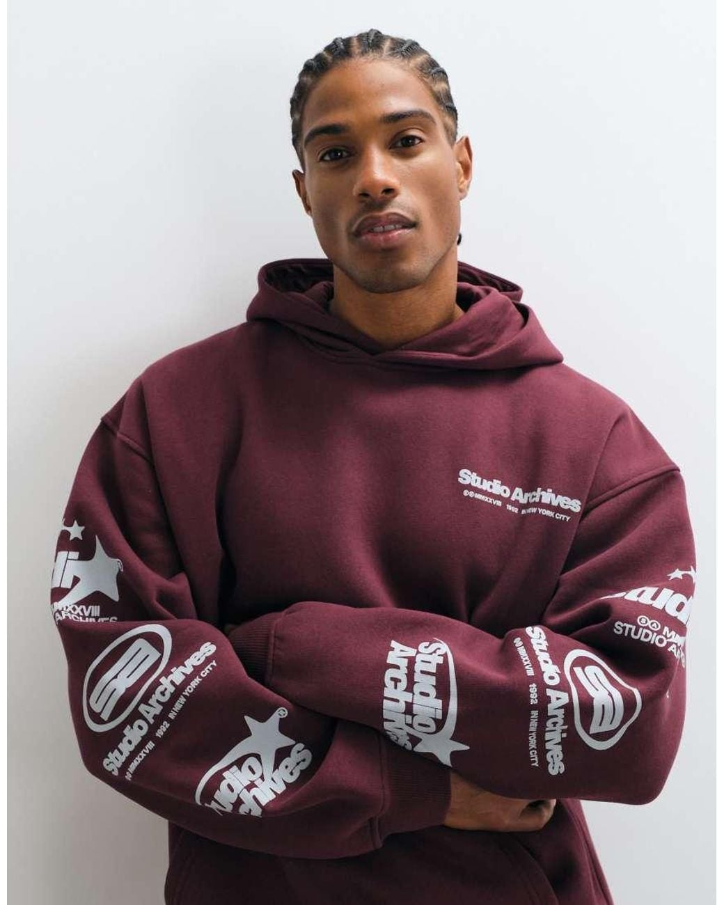 ASOS Red Oversized Hoodie With Print for men