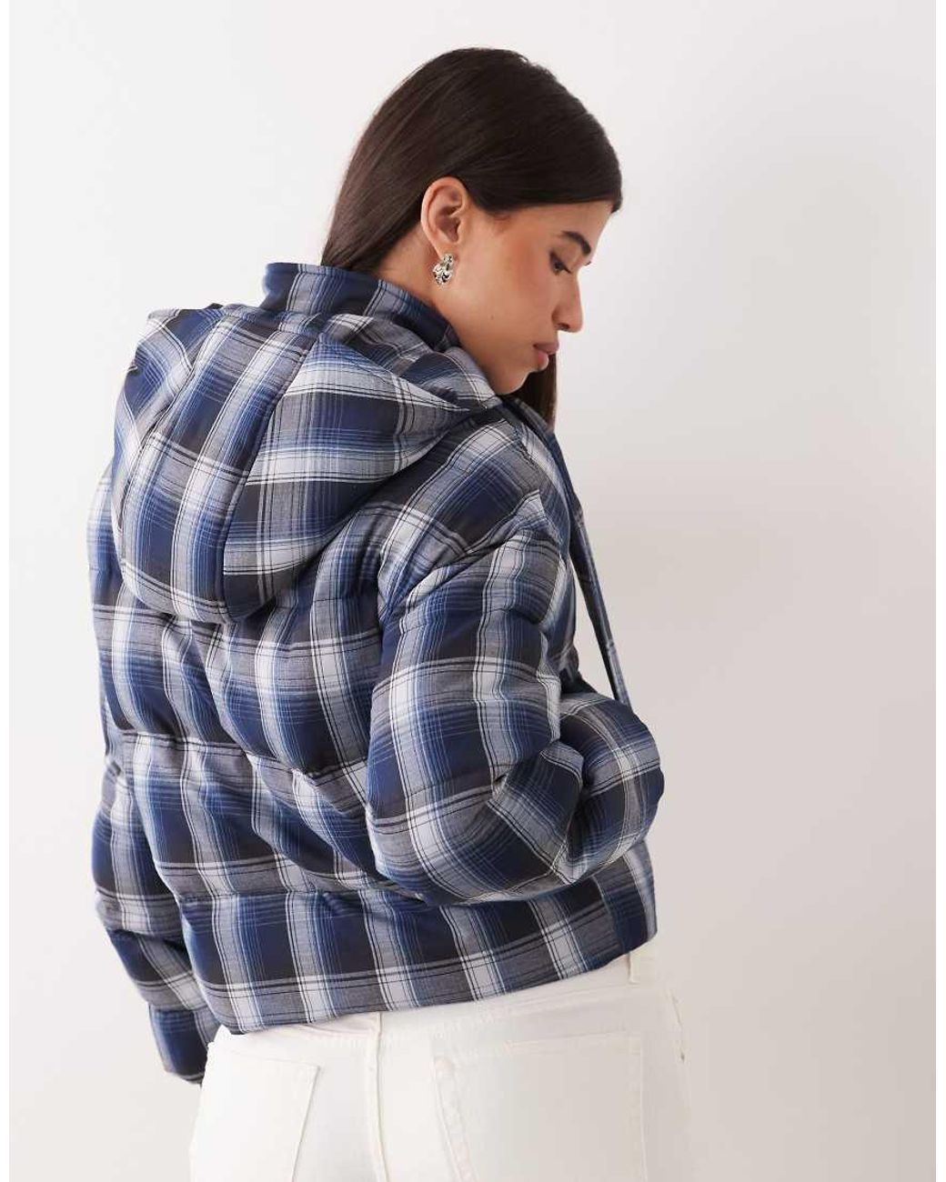 The Frolic Blue Exclusive Tie Front Detail Hooded Puffer Jacket