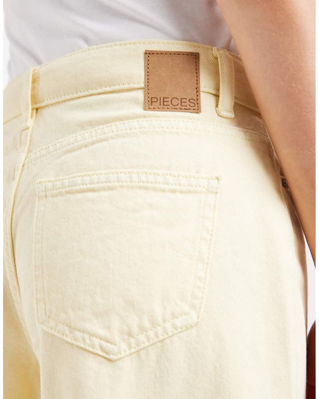 Pieces Natural Longline Denim Shorts