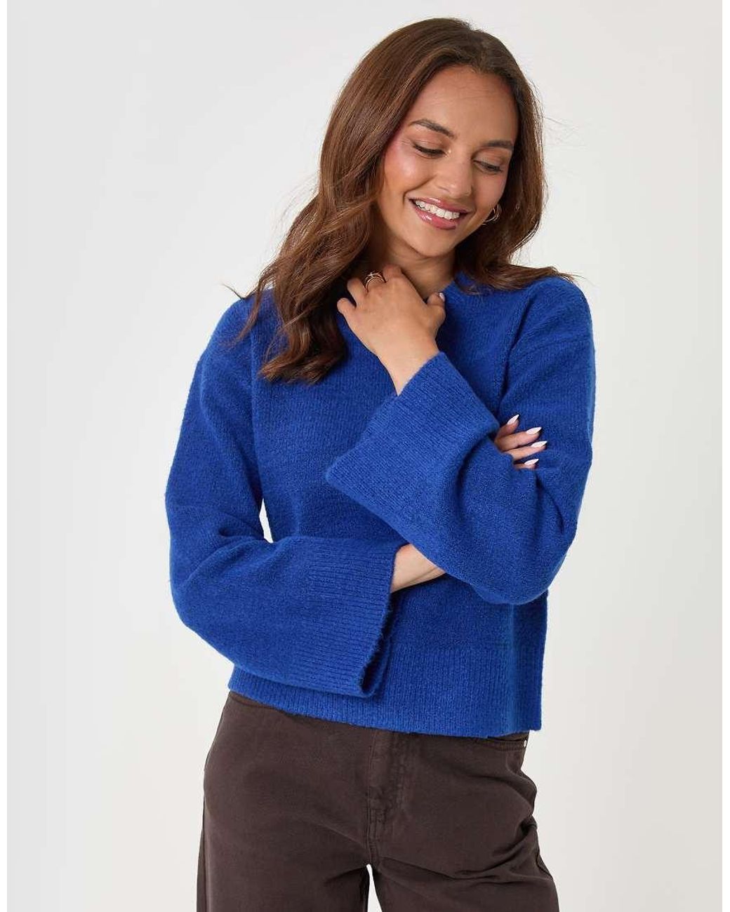 Threadbare Blue Relaxed Fit Crew Neck Jumper