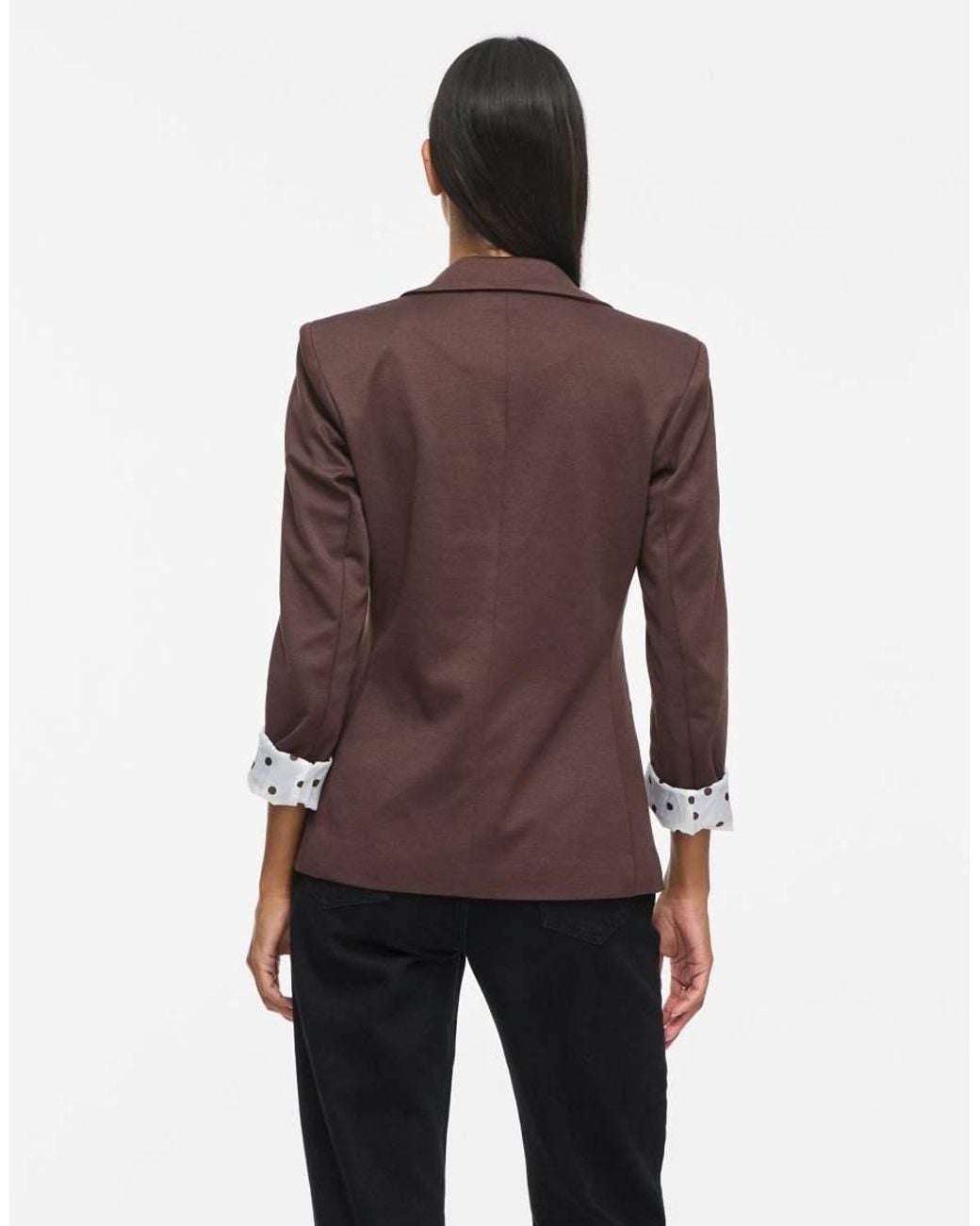 Vila Brown Saga Jersey Slim Fit Blazer