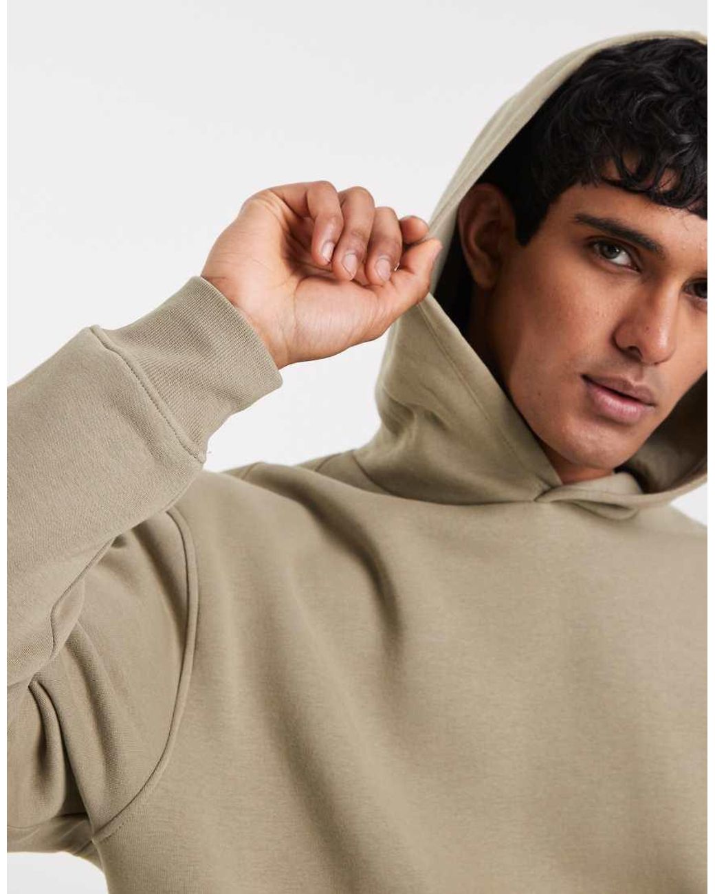ASOS Natural Essentials Relaxed Fit Hoodie for men