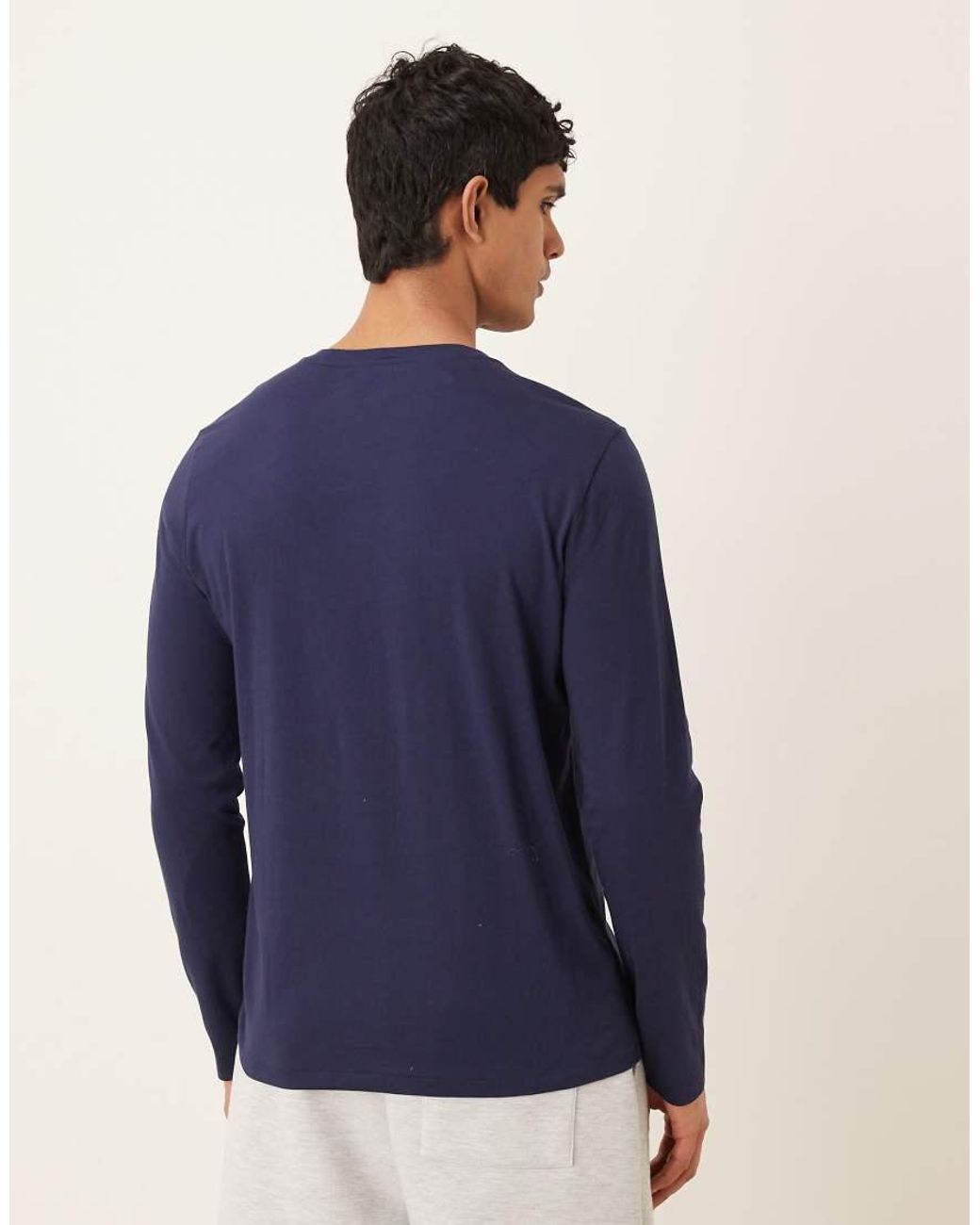 Polo Ralph Lauren Blue Cotton Jersey Lounge Long Sleeve T-shirt for men