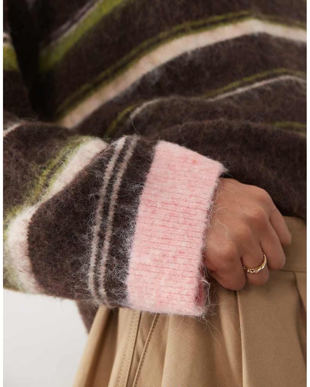 Object Brown Brushed Fluffy Knit Jumper
