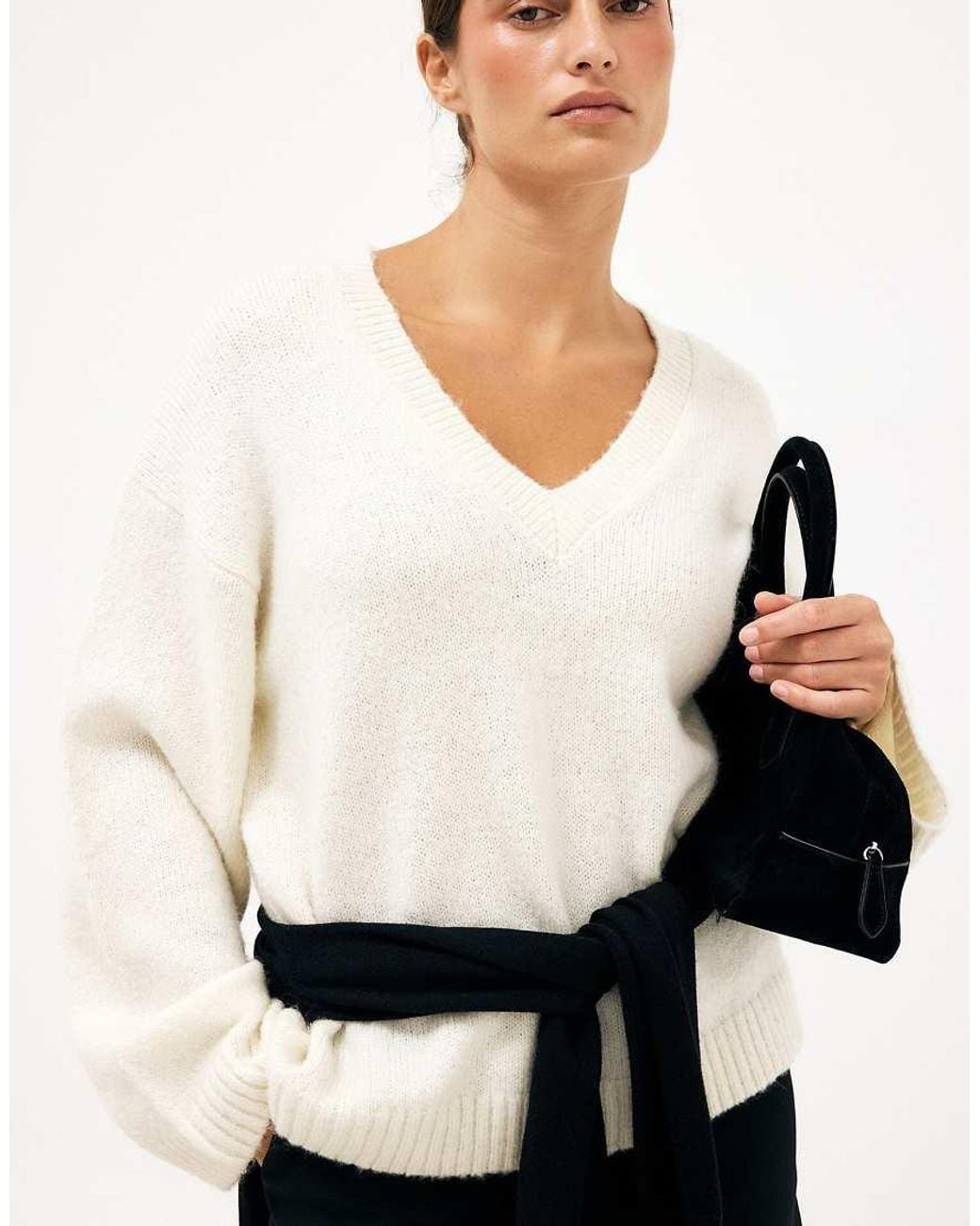 NA-KD Black Knitted V-Neck Wool Blend Sweater