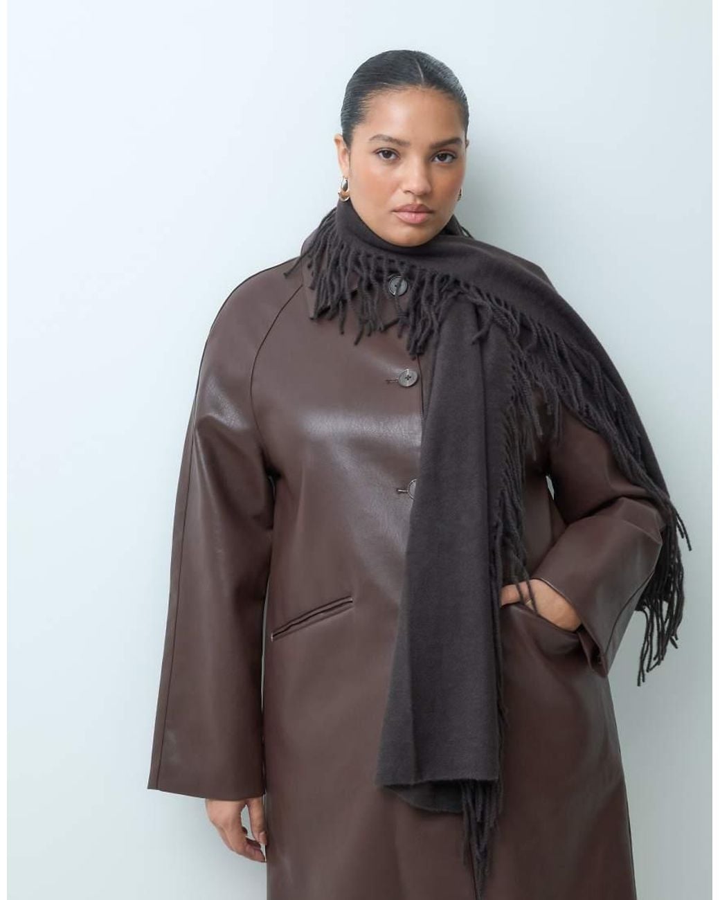 Vero Moda Brown All Over Fringing Detail Scarf