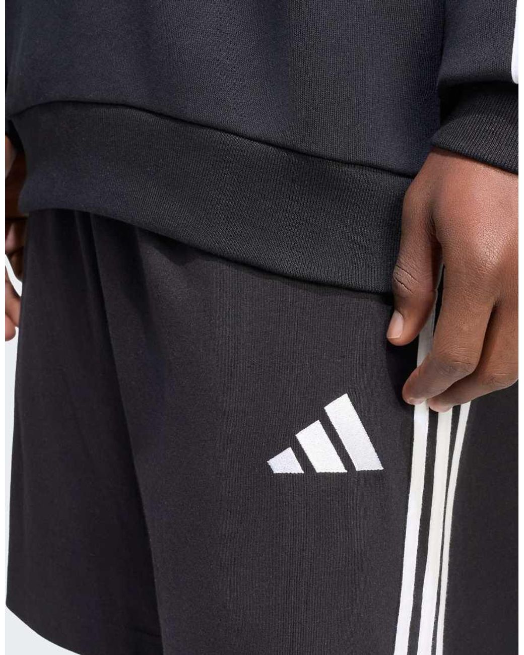 Adidas Originals Blue Essentials 3-Stripes Single Jersey Shorts for men
