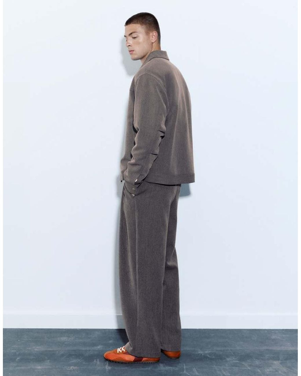 Giacca Basic Con Zip Grigia di Pull&Bear in Gray da Uomo
