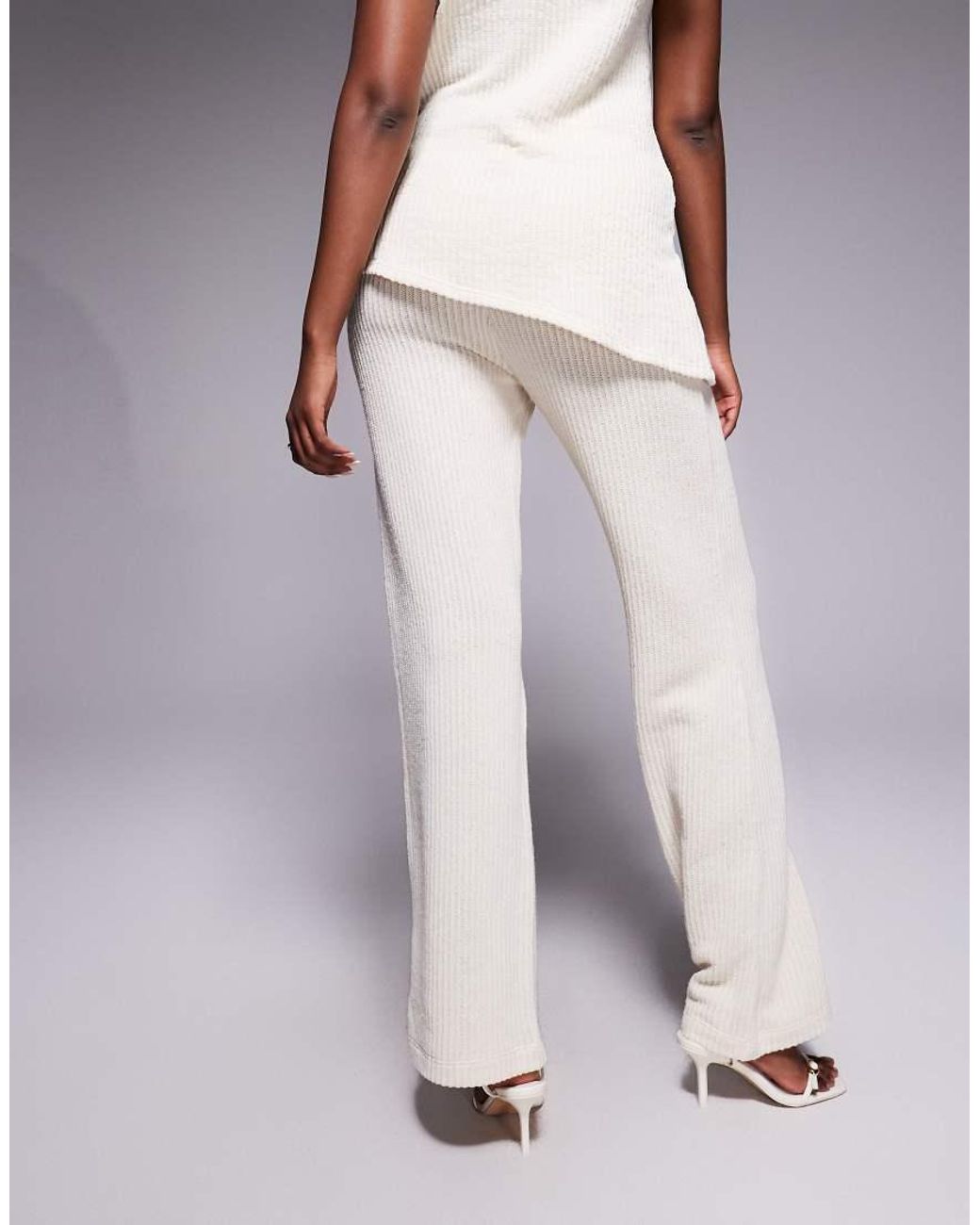 River Island Purple Textured Wide Leg Pants