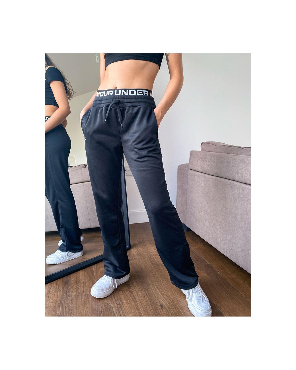Under Armour Logo Waistband Sweatpants in Black Lyst