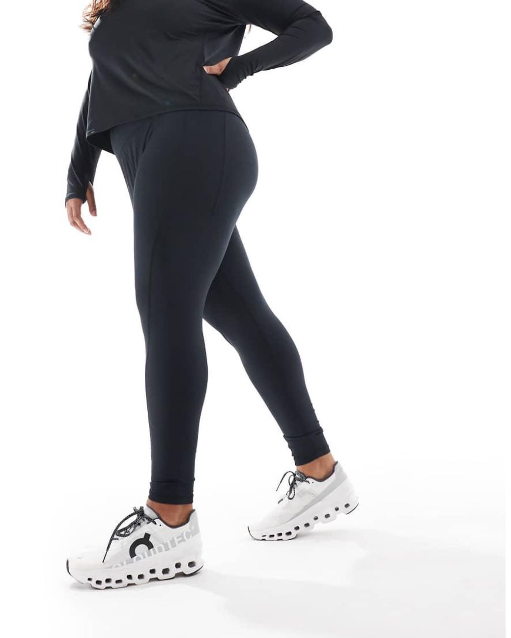 4505 Black Curve Icon Active Tie Waist Run Legging With Phone Pocket