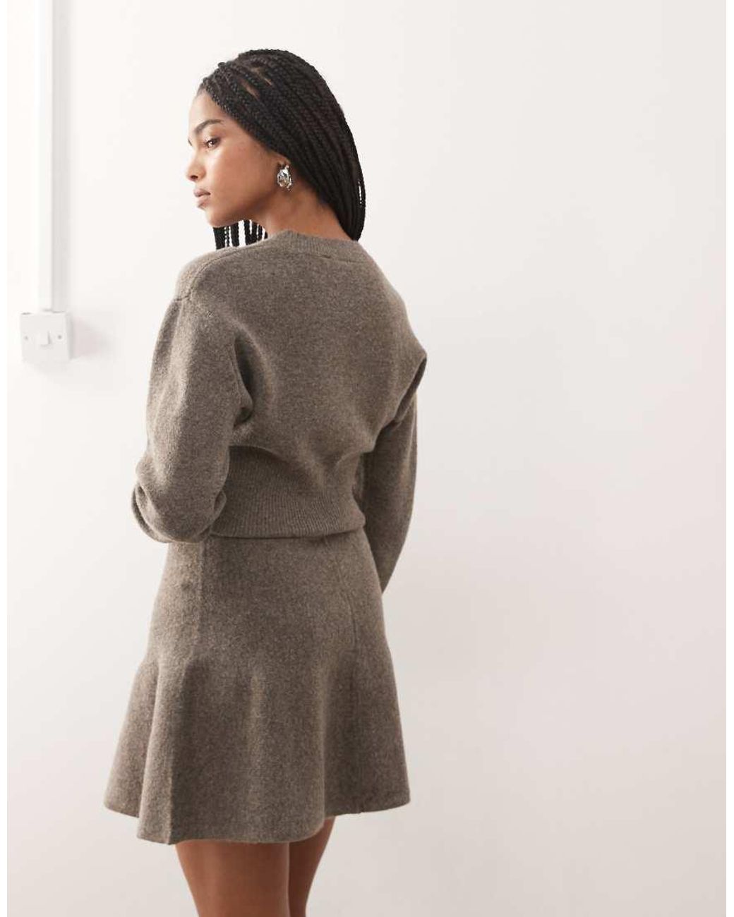 Noisy May Natural Flippy Knitted Skirt Co-ord