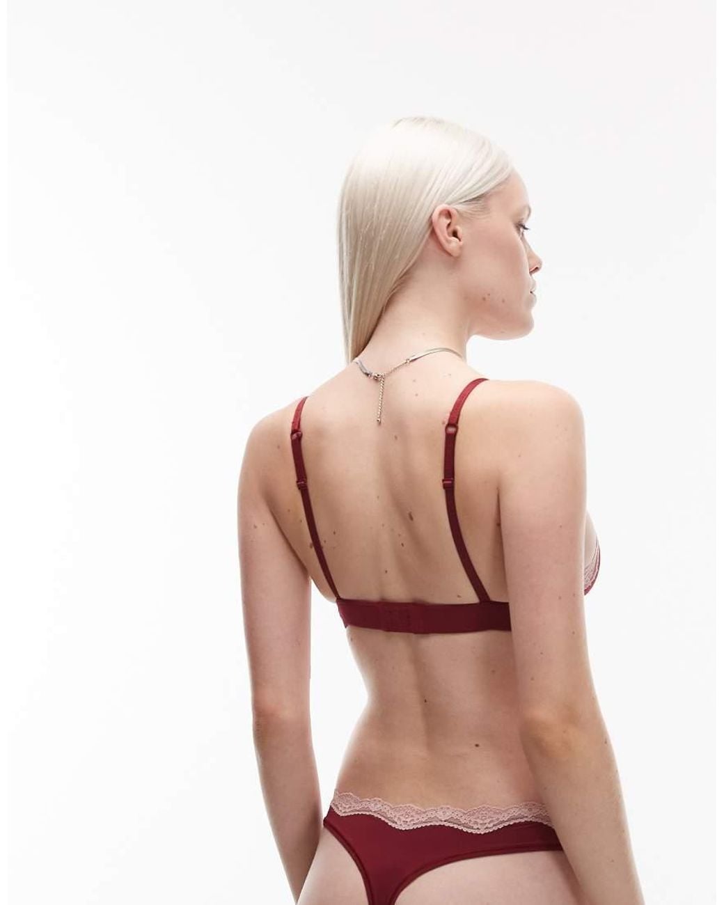 Tommy Hilfiger Red Lace Trim Thong