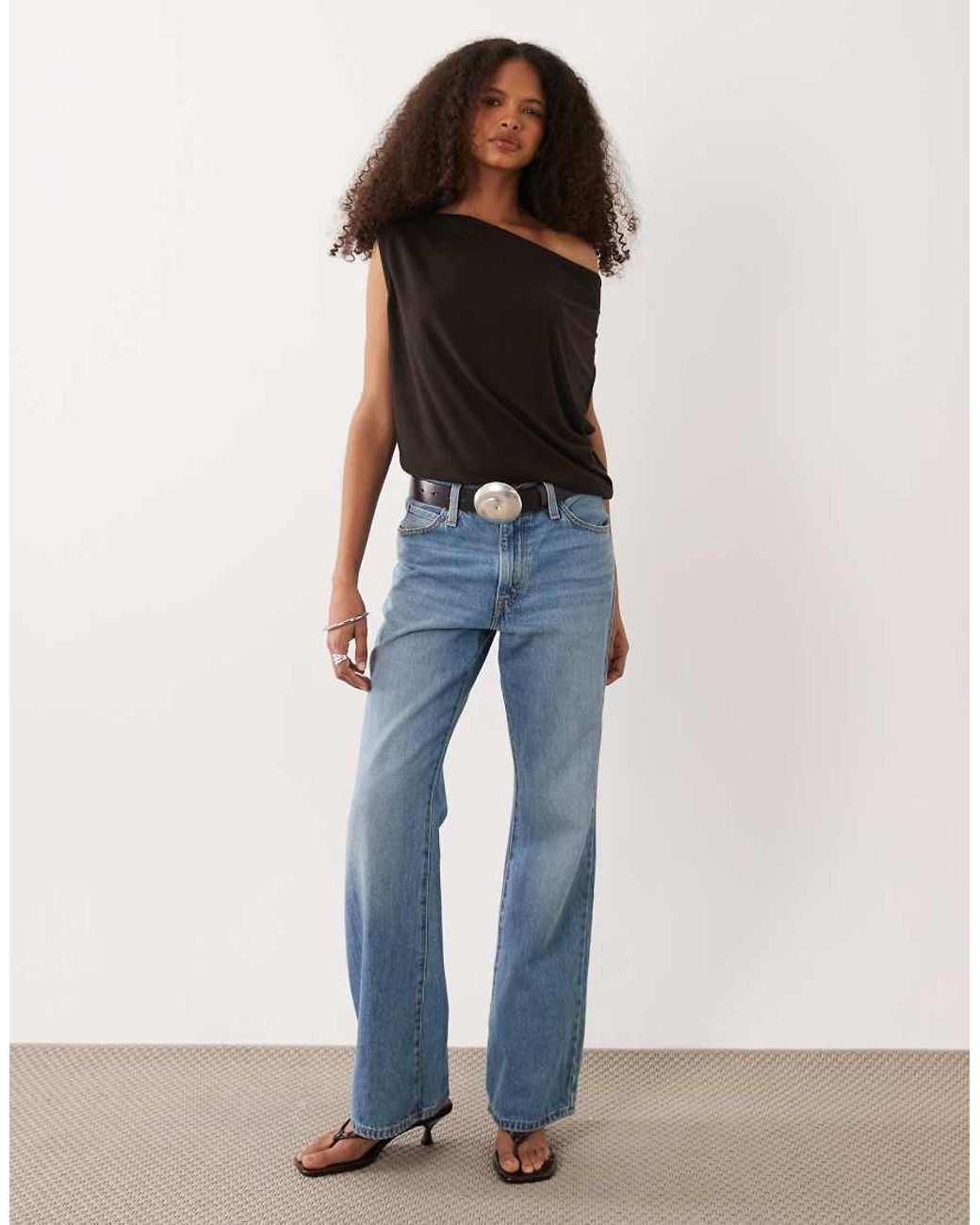 Jdy Black Wide Neck Top