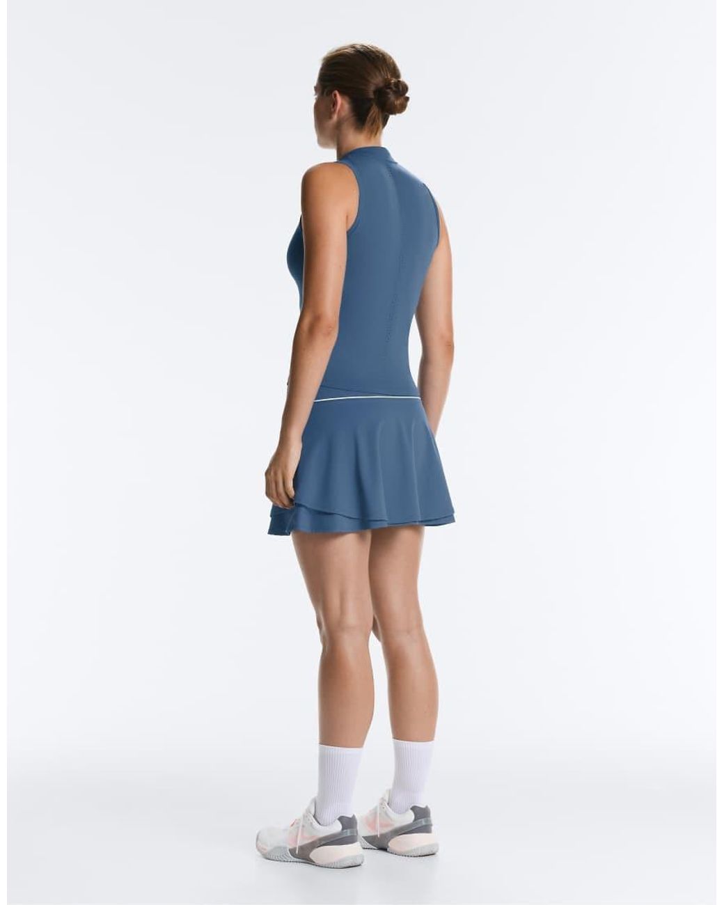 Oysho Blue Sleeveless Half-Zip T-Shirt