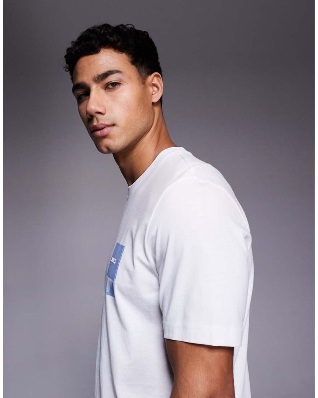 Boss Gray Chest Print T-shirt for men