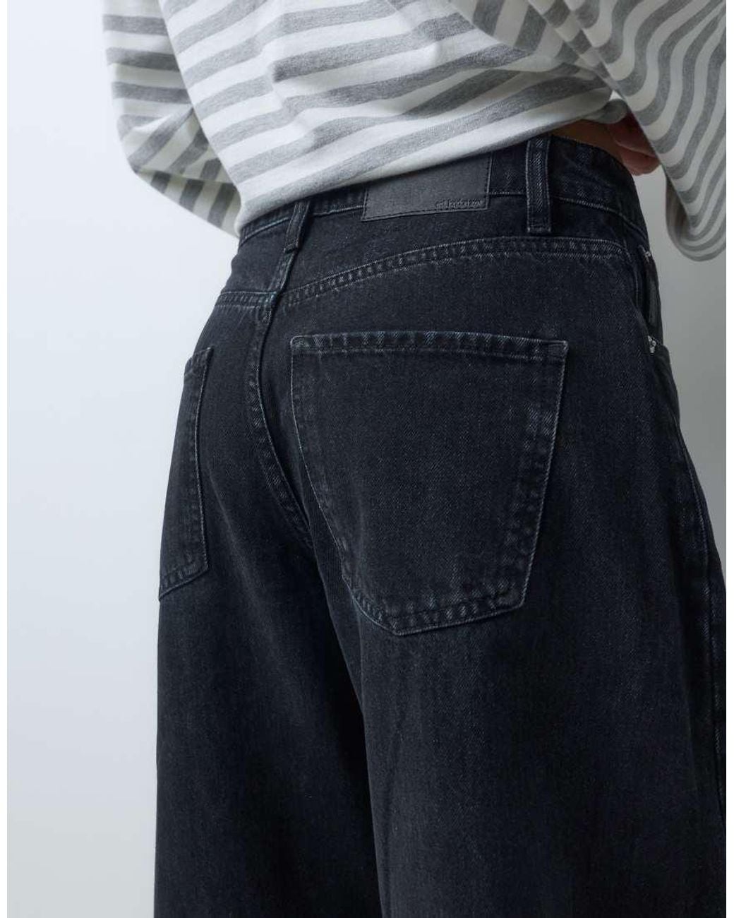 ASOS White Bow Barrel Leg Jean