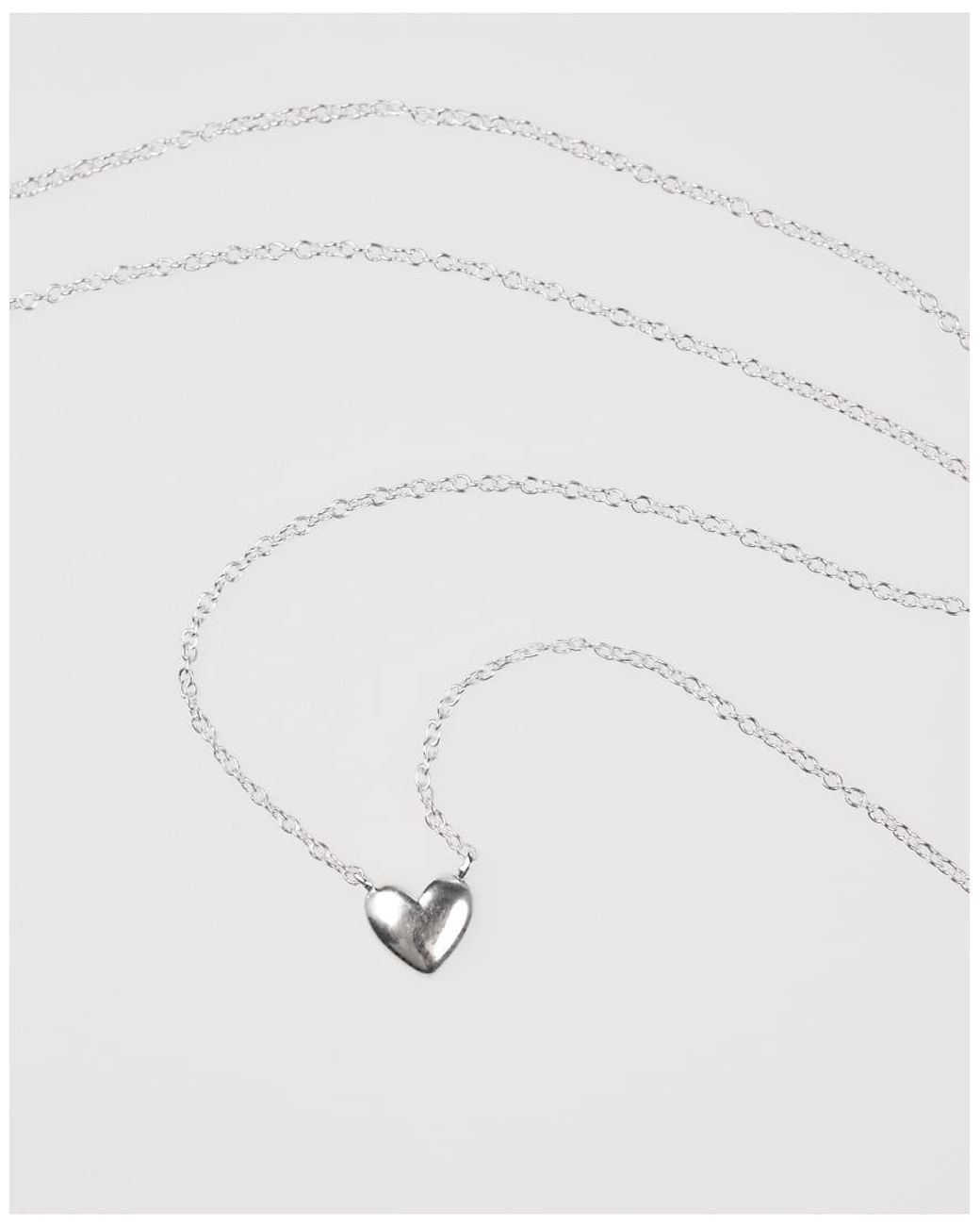 Lovisa White Sterling Mini Puffy Heart Pendant Necklace