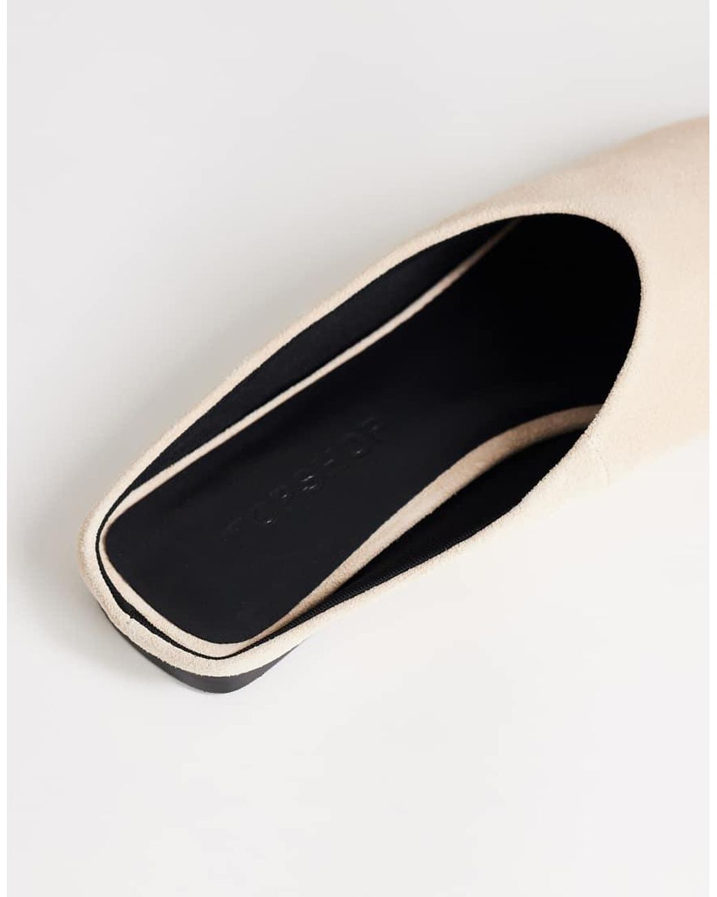 TOPSHOP White Dawn Real Suede Flat Pointed Shoe